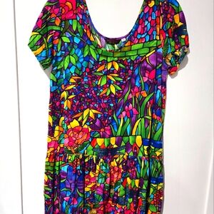 Hula Moon by Jams World Mini Dress Blouse Beach Wear Tropical Wear Tiffany